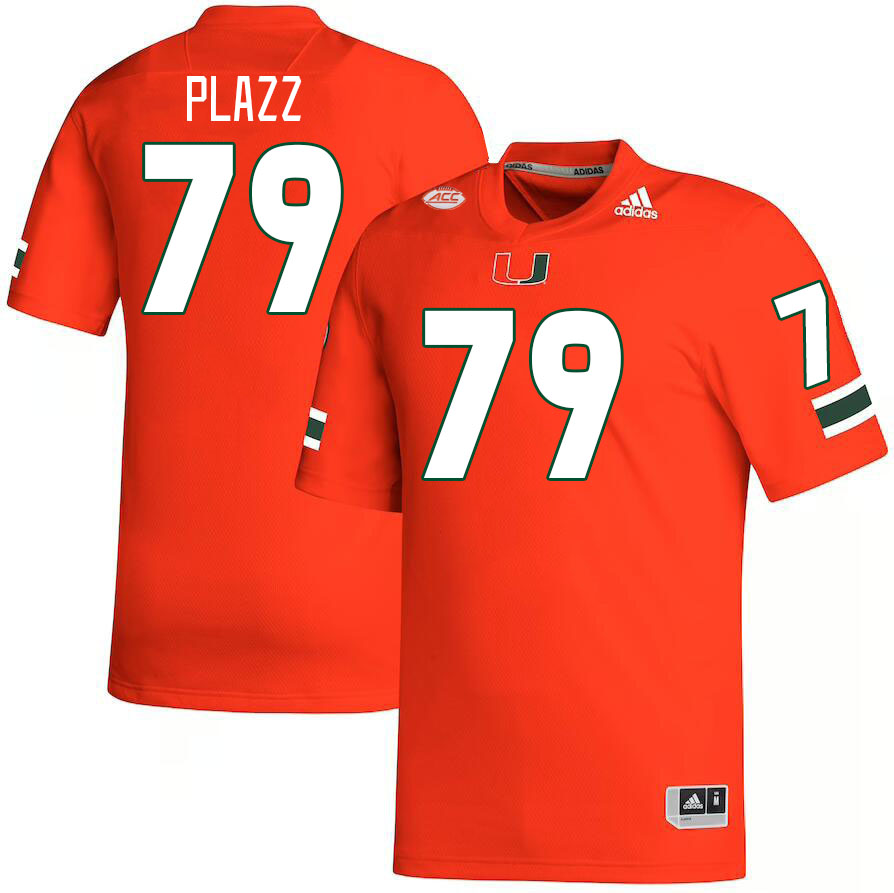 Men #79 Deryc Plazz Miami Hurricanes College Football Jerseys Stitched-Orange